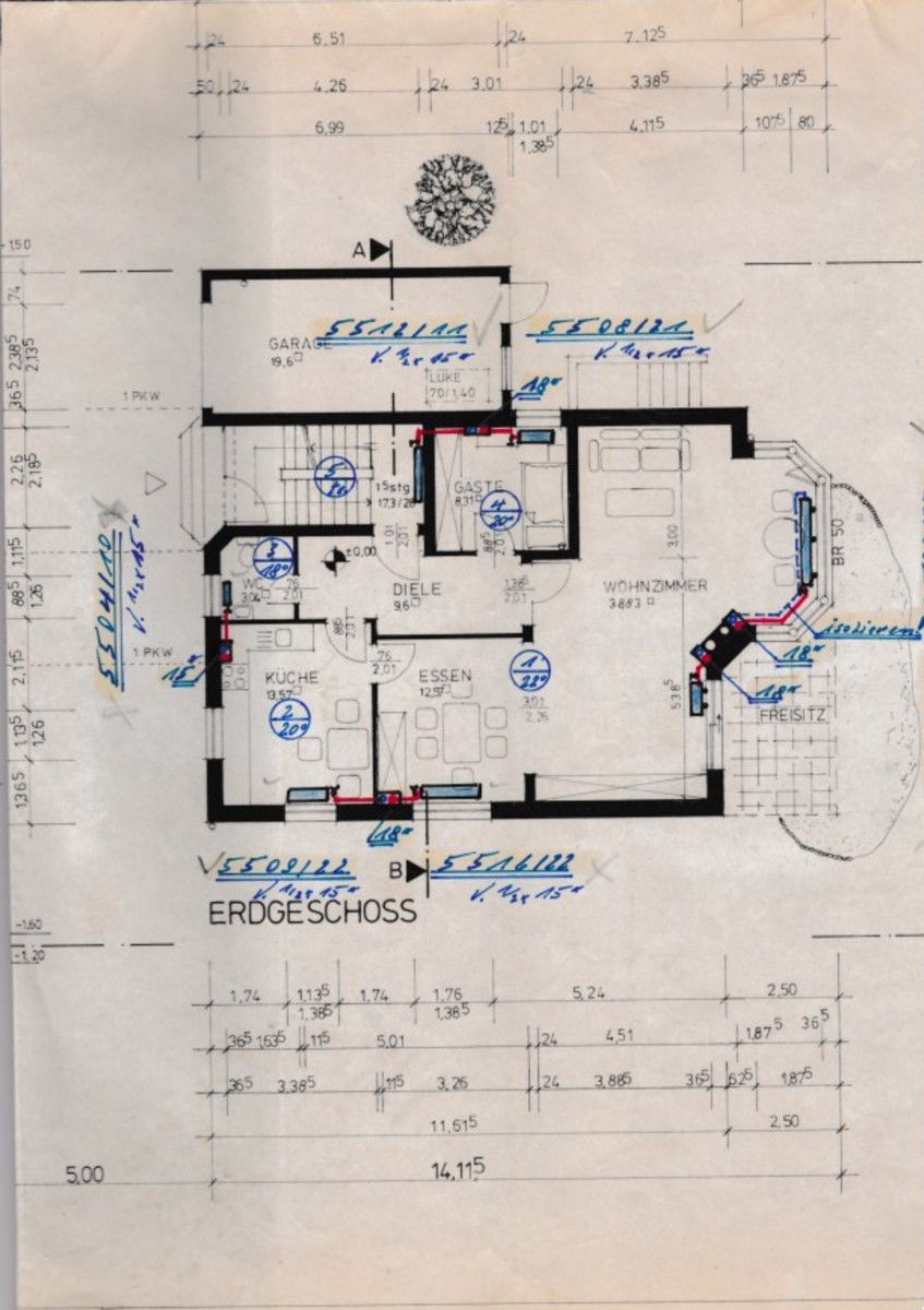 Grundriss Erdgeschoss Mehrfamilienhaus Niestetal