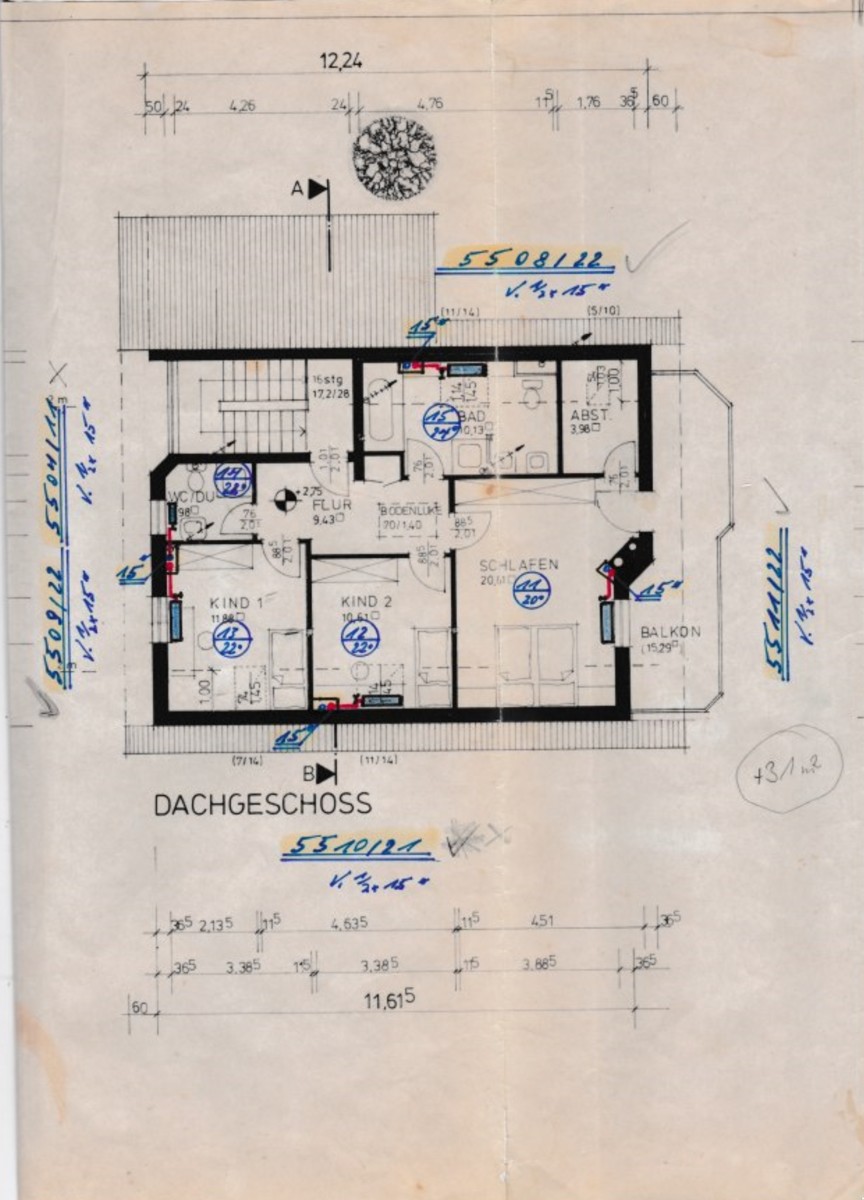 Grundriss Dachgeschoss Mehrfamilienhaus Niestetal