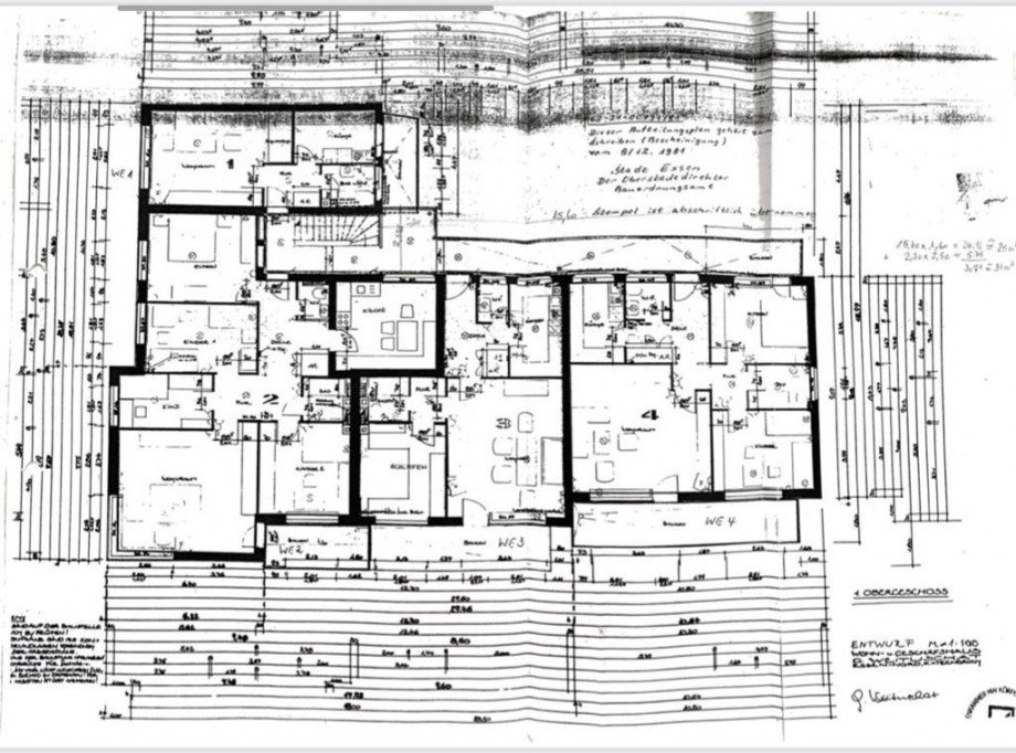 Grundriss 1.OG Wohn- / Gesch�ftshaus Essen