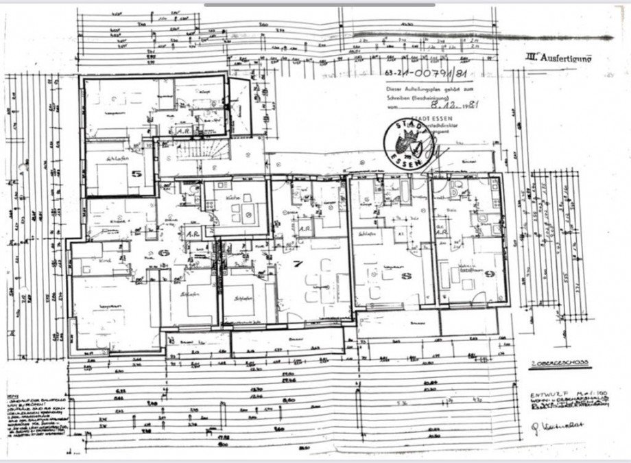 Grundriss 2.OG Wohn- / Gesch�ftshaus Essen
